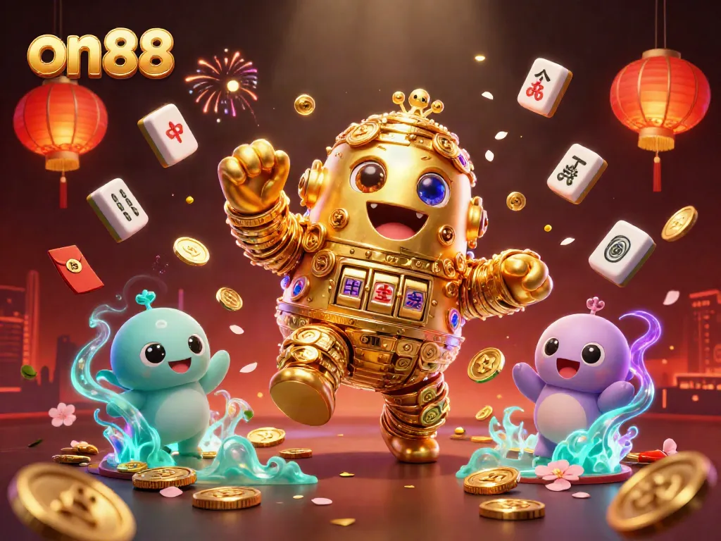 Engage in thrilling gaming at ON88 with unique golden golem and dynamic casino elements
