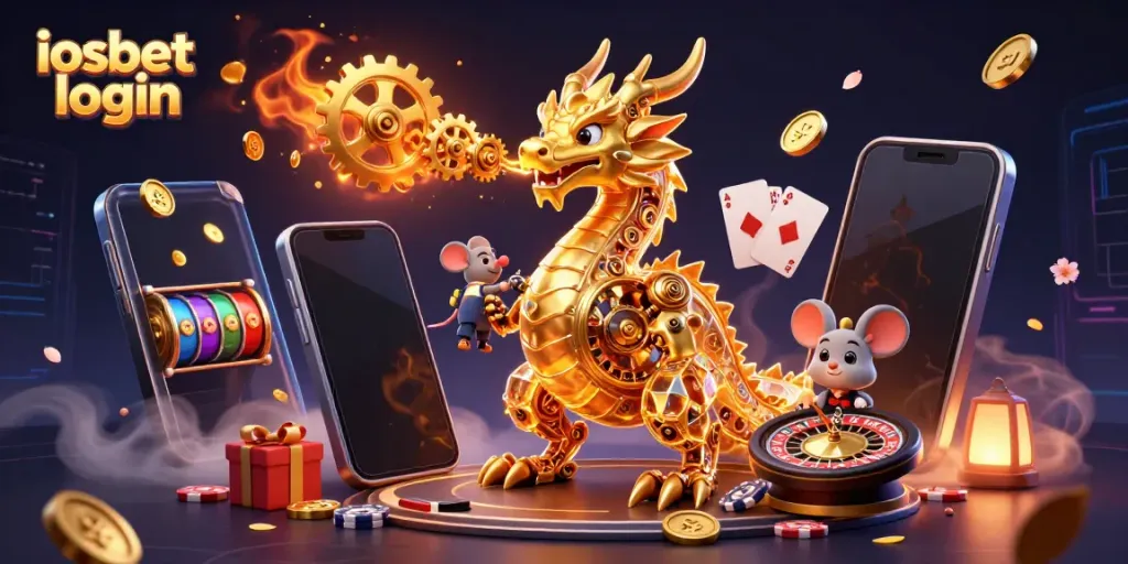 Menggali keseruan iosbet login dengan naga emas mekanik dan elemen permainan kasino yang menarik.