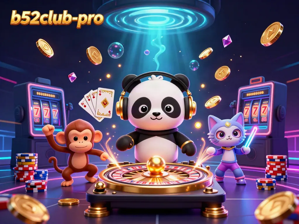 Experience electrifying fun with b52club-pro featuring a DJ panda and lively casino elements.