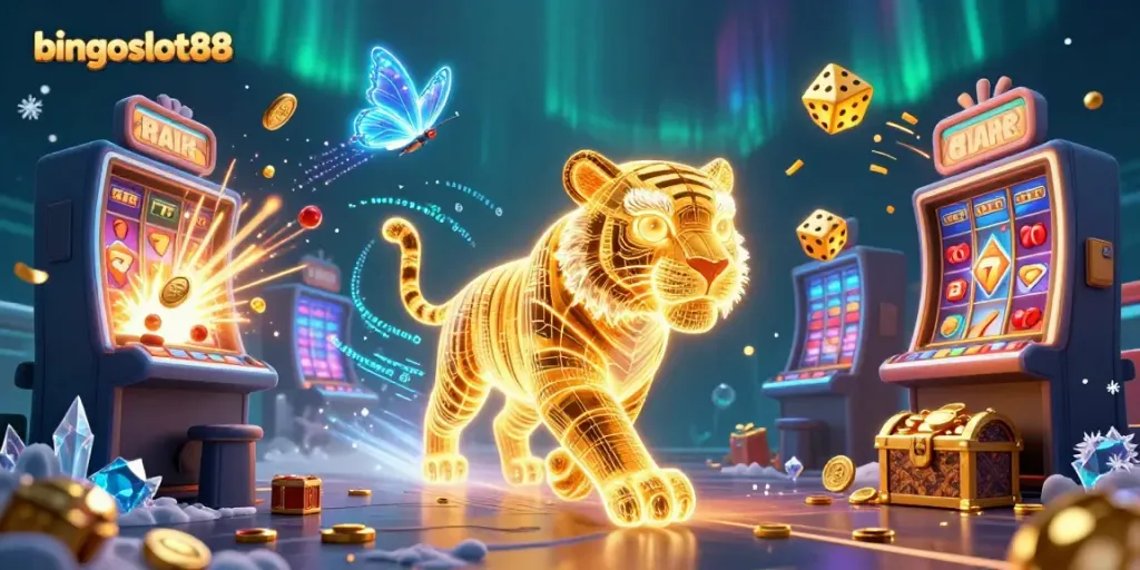 Membuat keseruan bermain di bingoslot88 dengan Tiger emas 3D dan simbol mesin slot.
