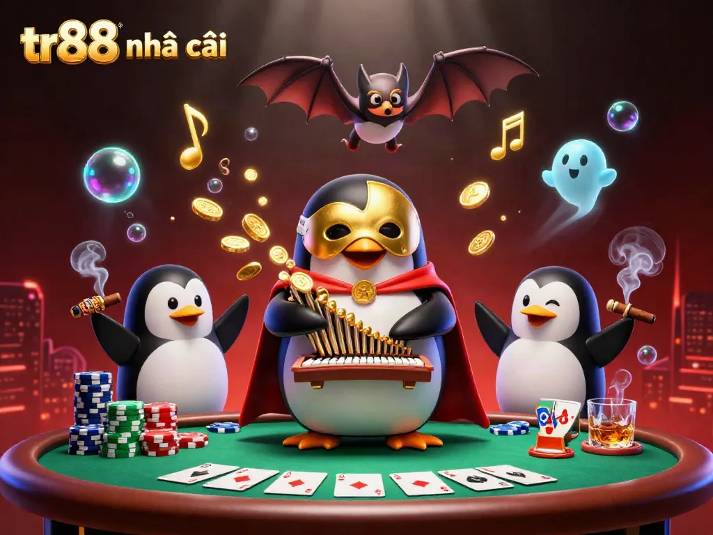 Experience tr88 nhà cái with a vibrant 3D casino scene filled with character and action.
