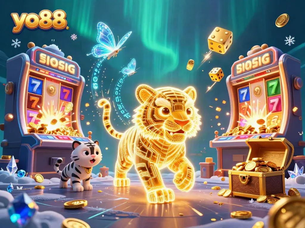 Experience exciting wins at yo88 with a vibrant digital casino featuring slot machines, jackpots, and golden dice.