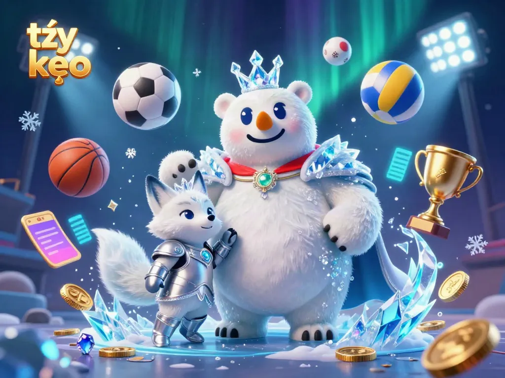 Experience thrilling tỷ lệ kèo betting action with animated sports elements and dynamic character energy.