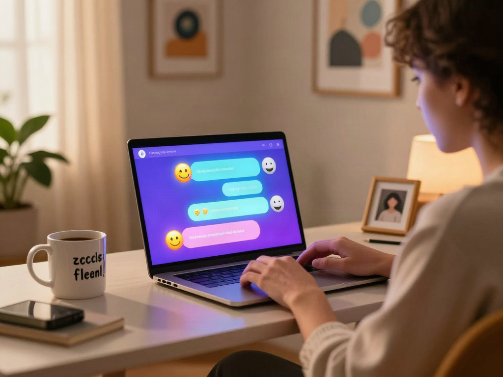 Engaging ai chat nsfw scene with user interacting in stylish office.