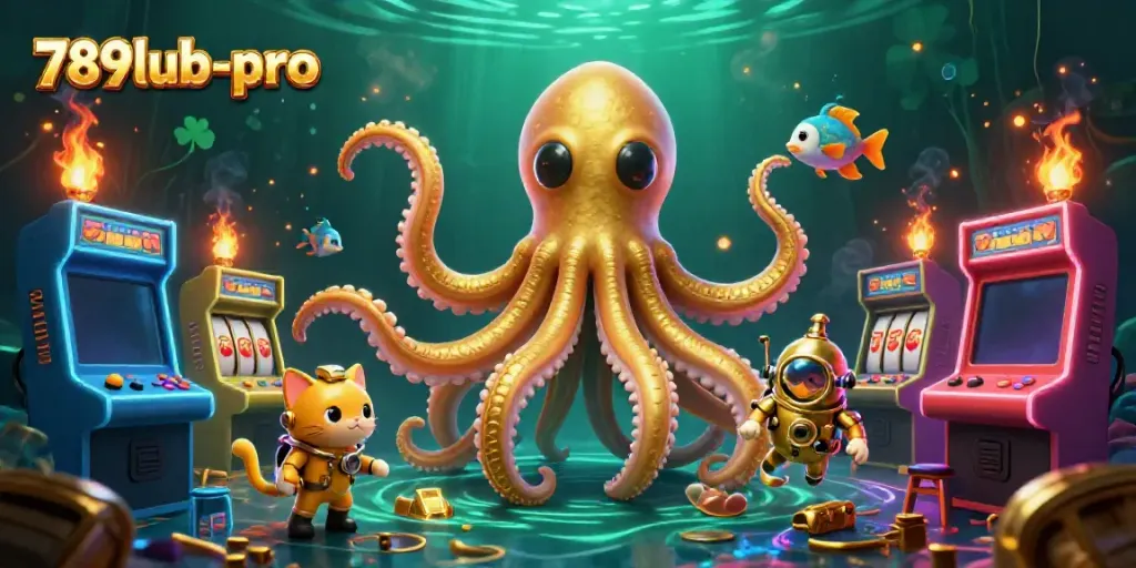 Engage in thrilling action with 789lub-pro as a kraken and diving cat explore the world of casino gaming.