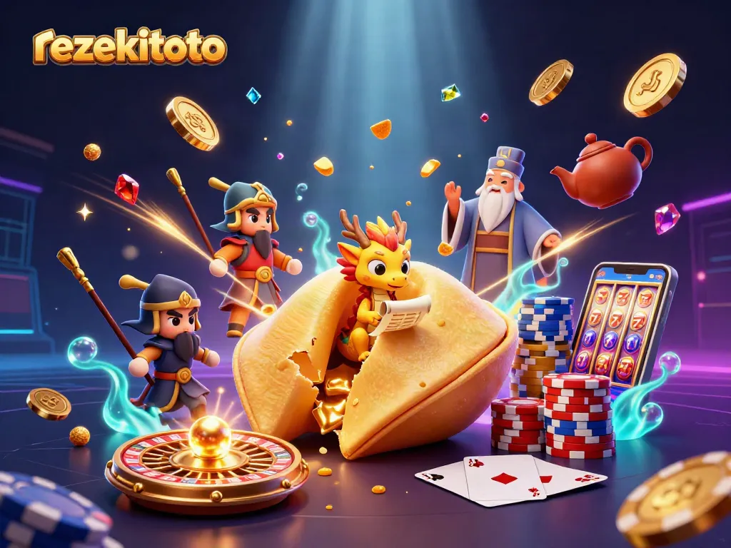 Experience winning moments with rezekitoto, showcasing treasure-filled adventure in a vibrant casino.