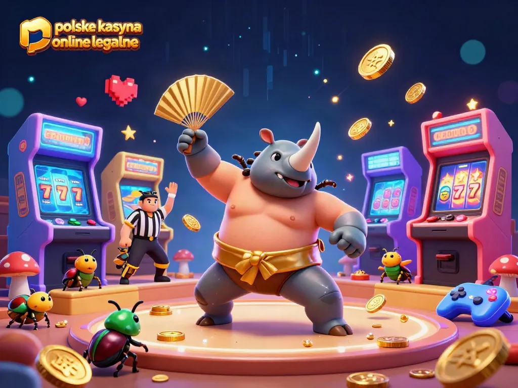 Engage with polskie kasyna online legalne in a dynamic casino-themed 3D scene filled with vibrant energy and gaming elements.