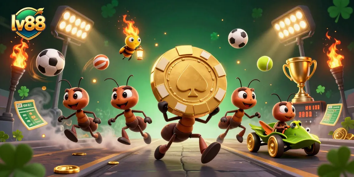 Experience thrilling gameplay and charming characters in the lv88 online casino heist scene with golden poker chips.