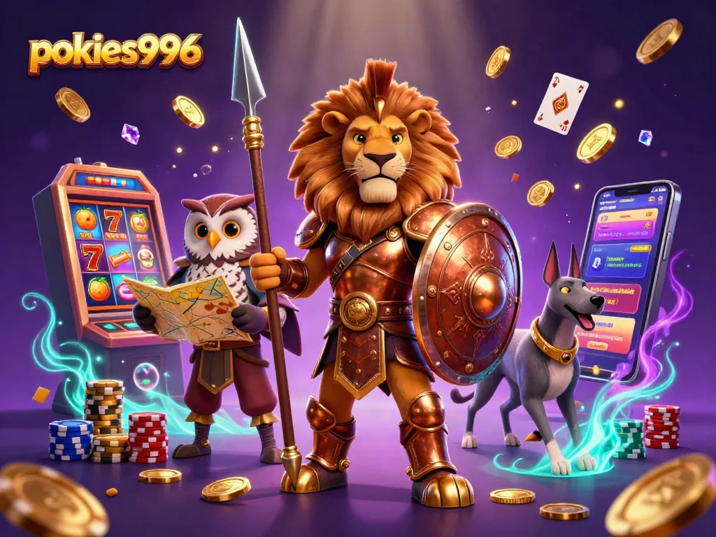Experience the excitement of pokies996 with vibrant characters and dynamic casino elements.