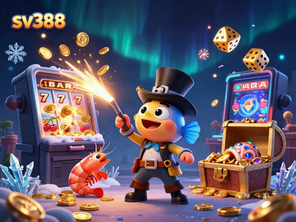 Spin for gold with sv388, a dynamic scene featuring characters in a vibrant casino atmosphere.