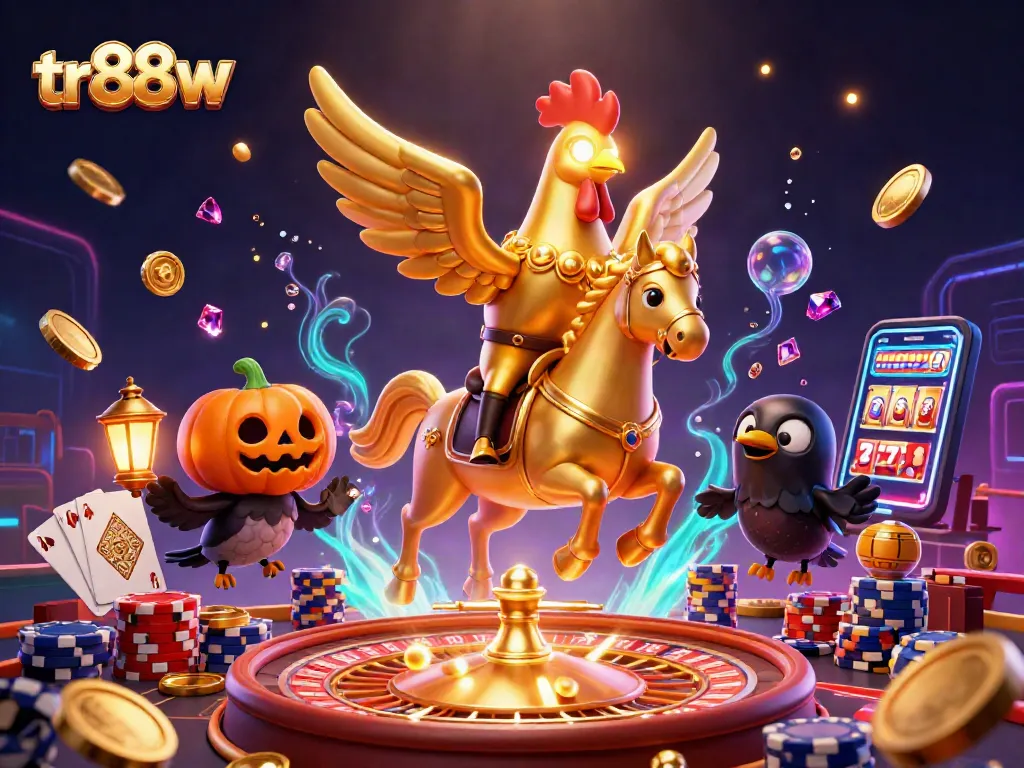 Experience exciting gaming features at tr88w with a vibrant casino scene of golden treasures.