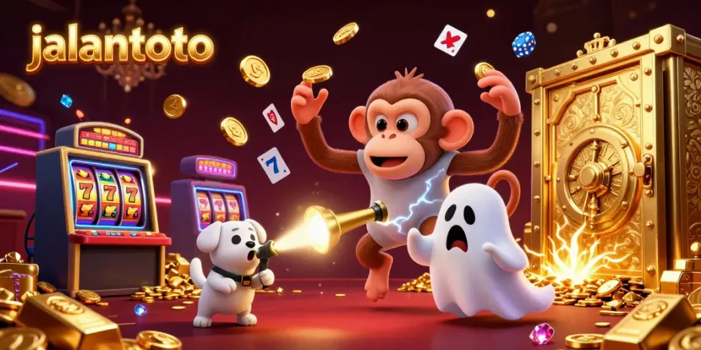 Engage with thrilling jackpots at jalantoto as the playful monkey juggles casino treasures.