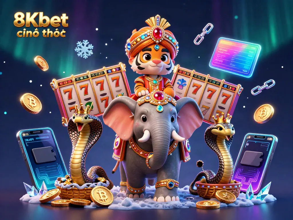 Experience excitement at 8Kbet chính thức with vibrant 3D casino characters and elements.