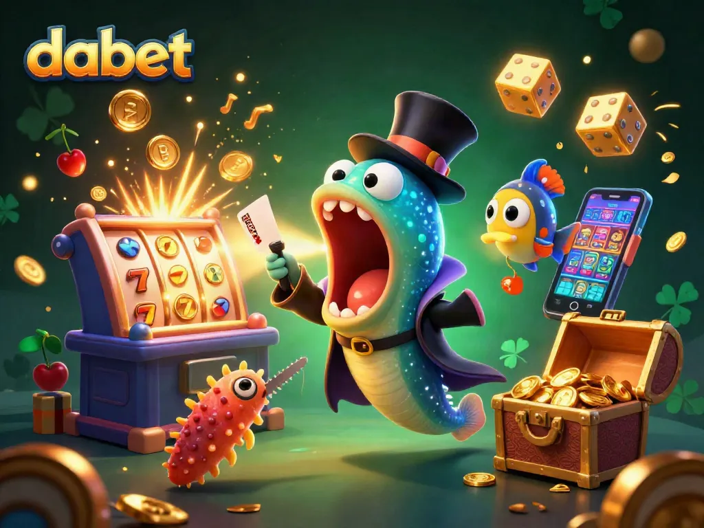 Dabet features an eel magician and anglerfish with casino elements, showcasing thrilling online gambling.