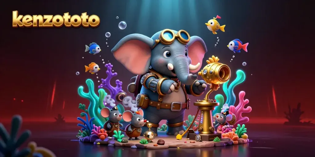 Engage with the kenzototo fish shooting experience featuring vivid sea creatures and a steampunk theme.