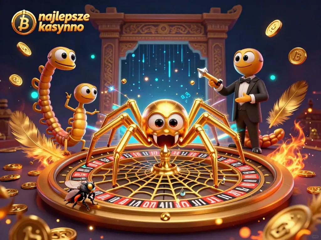 Engage in thrilling bets at the najlepsze kasyno bitcoin with a vivid 3D illustration featuring vibrant characters and gaming elements.