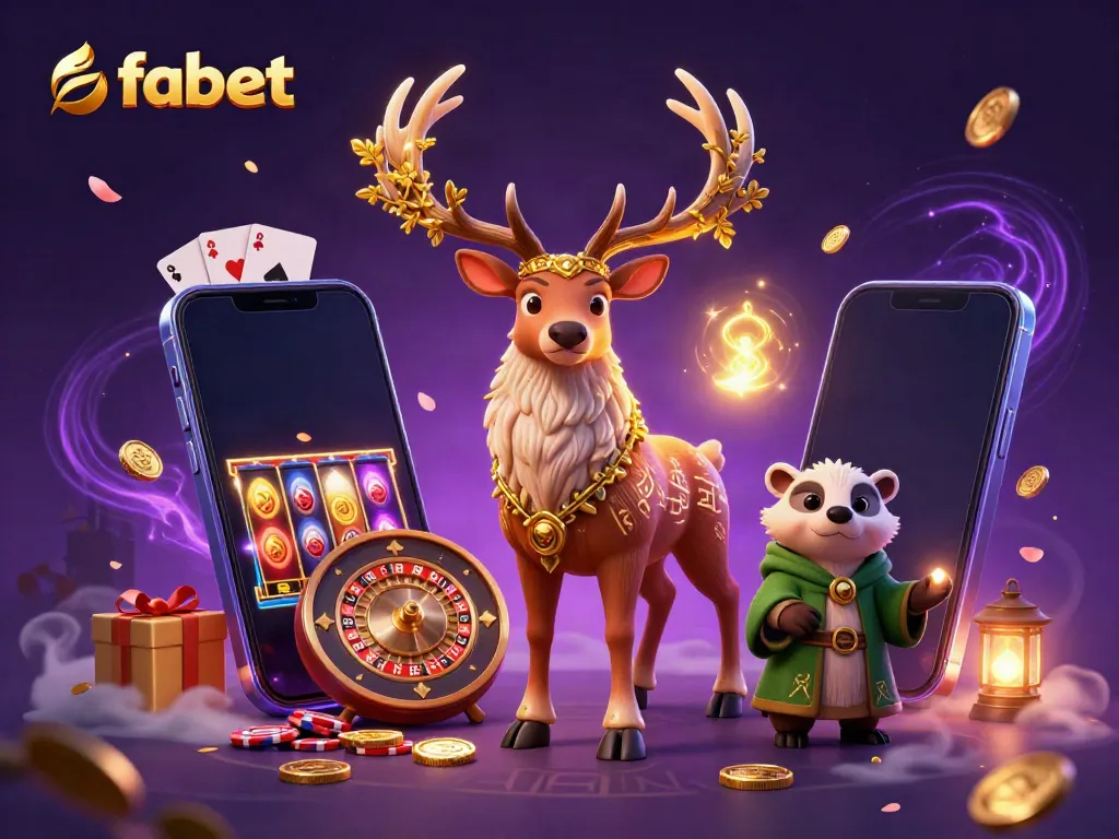 Join the magical world of fabet with vibrant casino elements and enchanting characters.